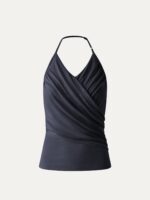 Modal Halter Neck Surplice Ruched Bandless Bra Top - Image 15