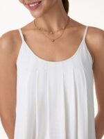U-Neck Pleated Spaghetti Bra Tank - Image 5