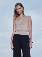 Cotton-Linen Blend Reversible Boatneck Low Back Top - Image 8