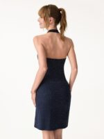 Soft Stretch Cotton Halter Neck Polka Dot Mini Bra Dress Limited Edition - Image 4