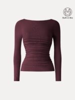 Light Warm Boatneck Ruched Brami Top - Image 11