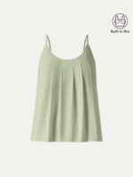 U-Neck Pleated Spaghetti Bra Tank - Image 8