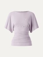 Effortless Boatneck Batwing Sleeve Side Ruched Top - Image 14