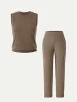 2Pcs Set Crewneck Tee & Mid Rise Tapered with Pockets - Image 8