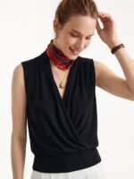 Matte Smooth Smooth Surplice Sleeveless Top - Image 14