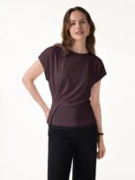 Cooling Ponte Relaxed Round Neck Tucked Top - Image 11