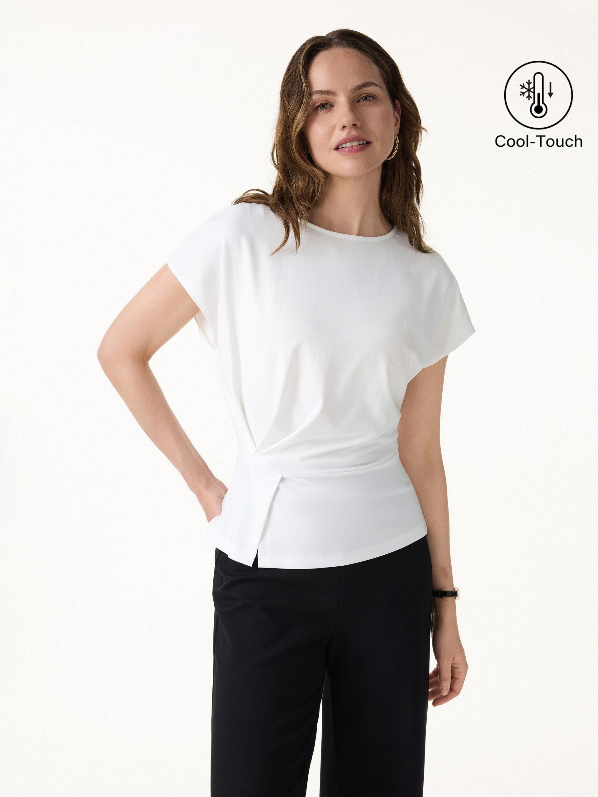 20260402lookbook_129496 Cooling Ponte Relaxed Round Neck Tucked Top - Image 1