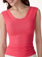 2Pcs Set U-Neck Bra Tank & Midi Skirt with Pockets - Image 5