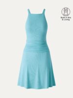 CoolTouch Square Neck Ruched Mini Bra Dress - Image 9