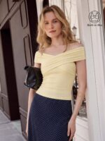 Stretch Cotton Polka Dot A-Line Flare Skirt Limited Edition - Image 12