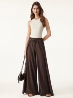 Bamboo Ponte Wrap-tie Palazzo Pant with Pockets - Image 2