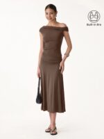 2Pcs Set Multi-wear Bra Top & Ruched A-line Midi Skirt - Image 9