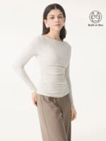Light Warm Boatneck Ruched Brami Top - Image 5