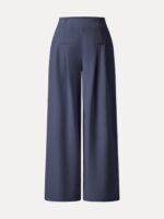 Drapey Bamboo Ponte Mid Rise Wide Leg Trouser with Pockets - Image 7