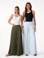 CoolTouch Ponte Mid Rise Wide Leg Pants with Pockets - Image 2