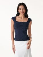 2Pcs Set Square Neck Bra Top & Midi Skirt with Pockets - Image 3