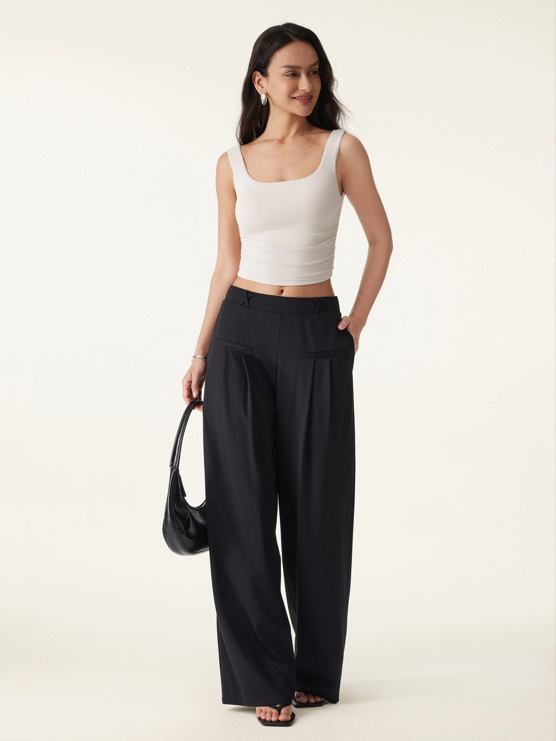 32a3093089b14544a2c35abc64f3d9ae_1ca65de4-d710-4a98-9f25-d26a2ada3344 Drapey Bamboo Ponte Mid Rise Wide Leg Trouser with Pockets - Image 1
