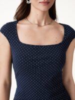 2Pcs Set Square Neck Bra Top & Midi Skirt with Pockets - Image 7