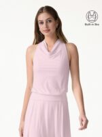 SkinKiss Not-See-Thru Halter Cowl Neck Bra Top