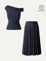 2Pcs Set Multi-wear Bra Top & Volume Skirt with Pockets - Image 2
