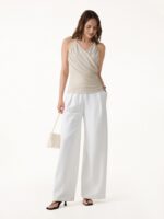 Modal Halter Neck Surplice Ruched Bandless Bra Top - Image 2