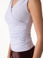 CoolTouch Surplice Neck Gathered Waist Top - Image 5