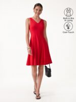 CoolTouch V-Neck Travel Mini Dress with Pockets - Image 2