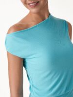 Asymmetrical Shoulder Banded Hem Top - Image 7