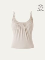 Scoop Neck Gathered Spaghetti Bra Tank - Image 10