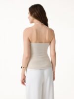 Modal Halter Neck Surplice Ruched Bandless Bra Top - Image 6