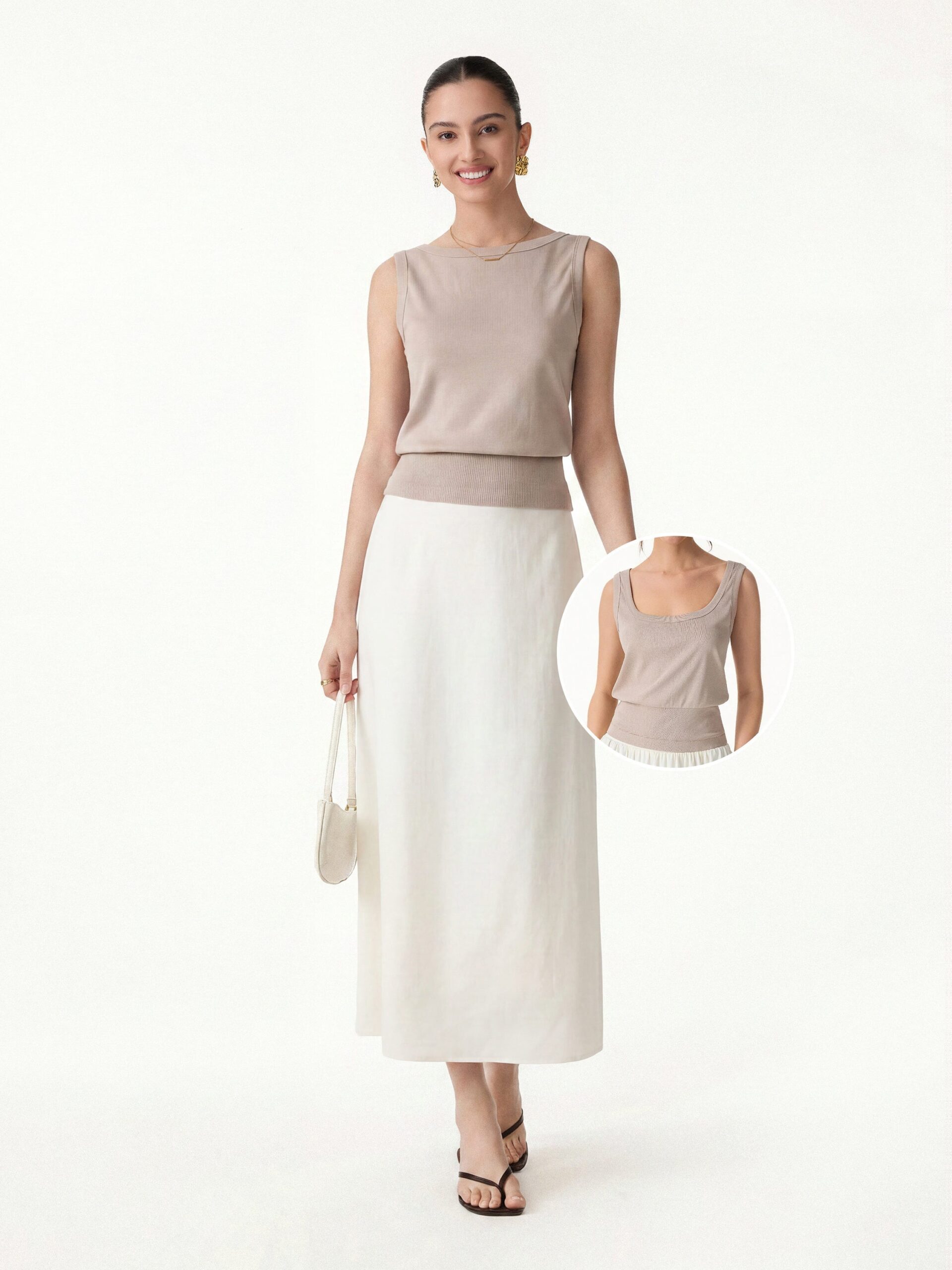 5_f1abb16e-7434-44b8-9683-d2b819f07e15 2Pcs Set Reversible Boatneck Top & Maxi Flared Pull-On Skirt - Image 1