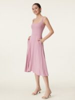 Square Neck Flowy New Airy Bra Midi Dress - Image 6