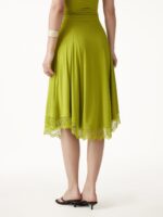 Lace Trim Midi Circle Flare Skirt - Image 4