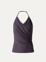 Modal Halter Neck Surplice Ruched Bandless Bra Top - Image 9