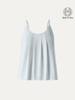 U-Neck Pleated Spaghetti Bra Tank - Image 13