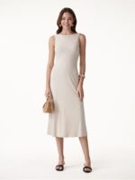 SkinKiss Boatneck Open-Back Flowy Midi Bra Dress - Image 4