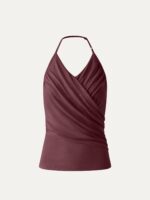 Modal Halter Neck Surplice Ruched Bandless Bra Top - Image 14