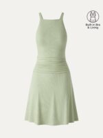 CoolTouch Square Neck Ruched Mini Bra Dress - Image 14