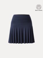 Essential Ruched Mini Circle Skirt with Lined Shorts - Image 9