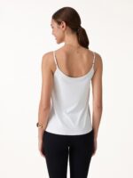 U-Neck Pleated Spaghetti Bra Tank - Image 4