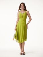 Lace Trim Midi Circle Flare Skirt - Image 2