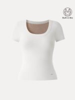 SkinKiss U-Neck Short Sleeve Everyday Bra Top - Image 7