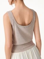 Cotton-Linen Blend Reversible Boatneck Low Back Top - Image 2