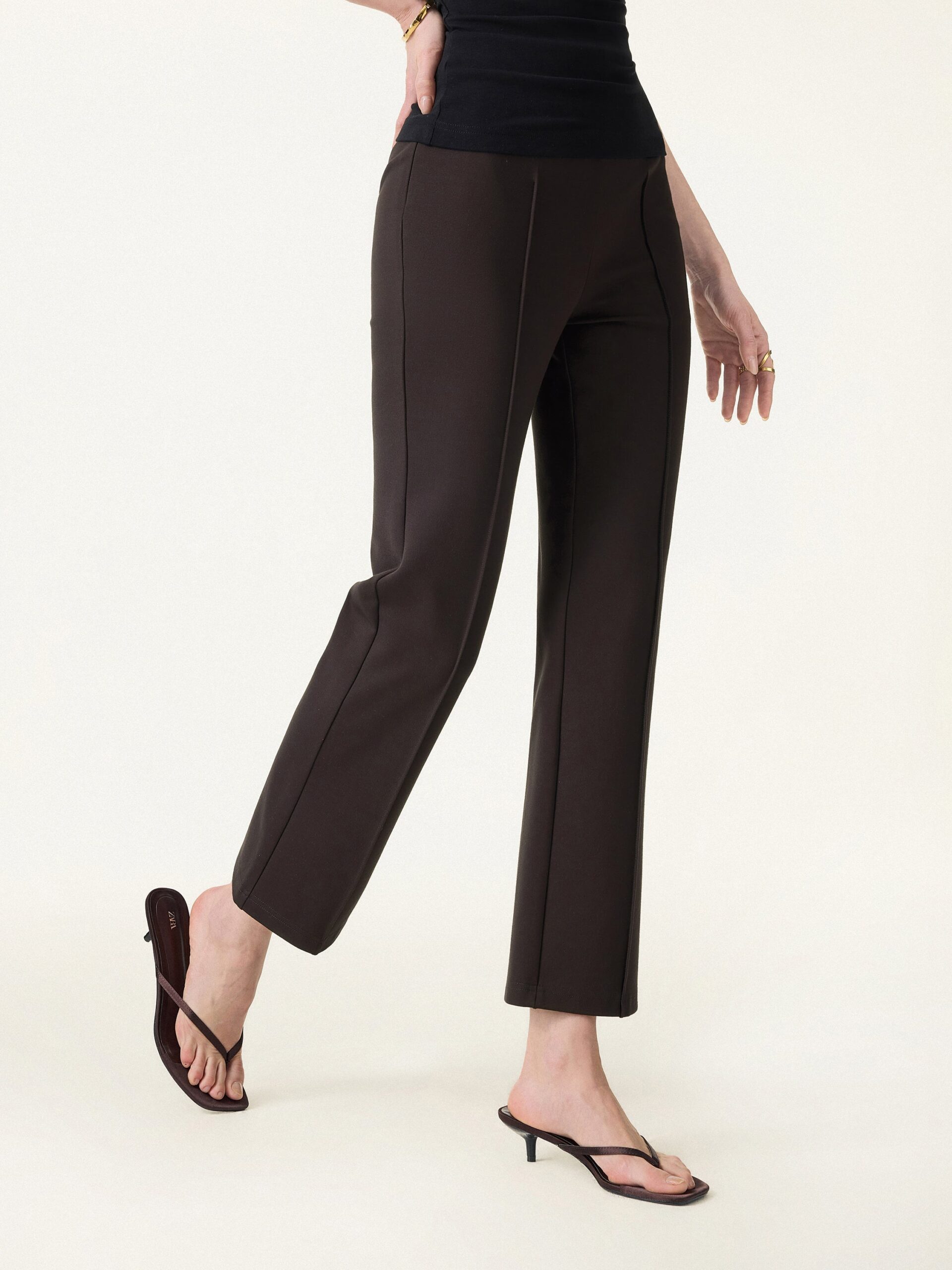 84681b622381baf15648164e937e5da2 Wrinkle-Resistant High Rise Cropped Flare Leg Travel Pant - Image 1