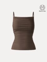 Adjustable Spaghetti Straps Side Ruched New Airy Bra Tank - Image 9