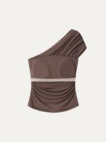 One Shoulder Gathered Bra Top - Image 6