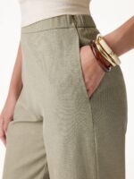 Linen-like High-Rise Balloon Jogger Pants with Pockets - Image 5