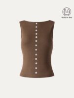 Cotton-Linen Boatneck Cropped Bra Top - Image 9