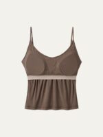 Scoop Neck Gathered Spaghetti Bra Tank - Image 6