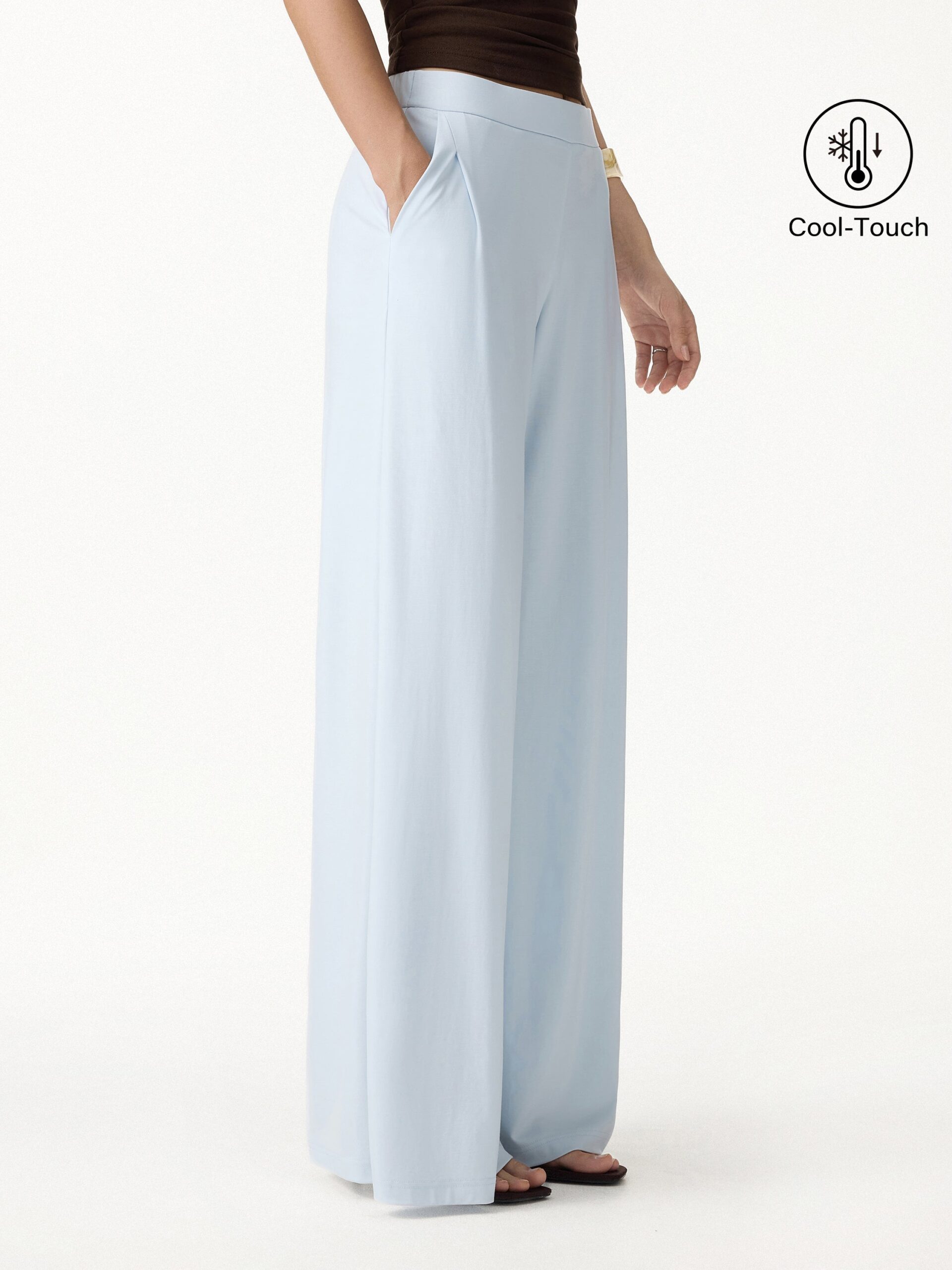 C_32ce1ffd-2ecf-4c58-a730-7a99ef86086f CoolTouch Ponte Mid Rise Wide Leg Pants with Pockets - Image 1